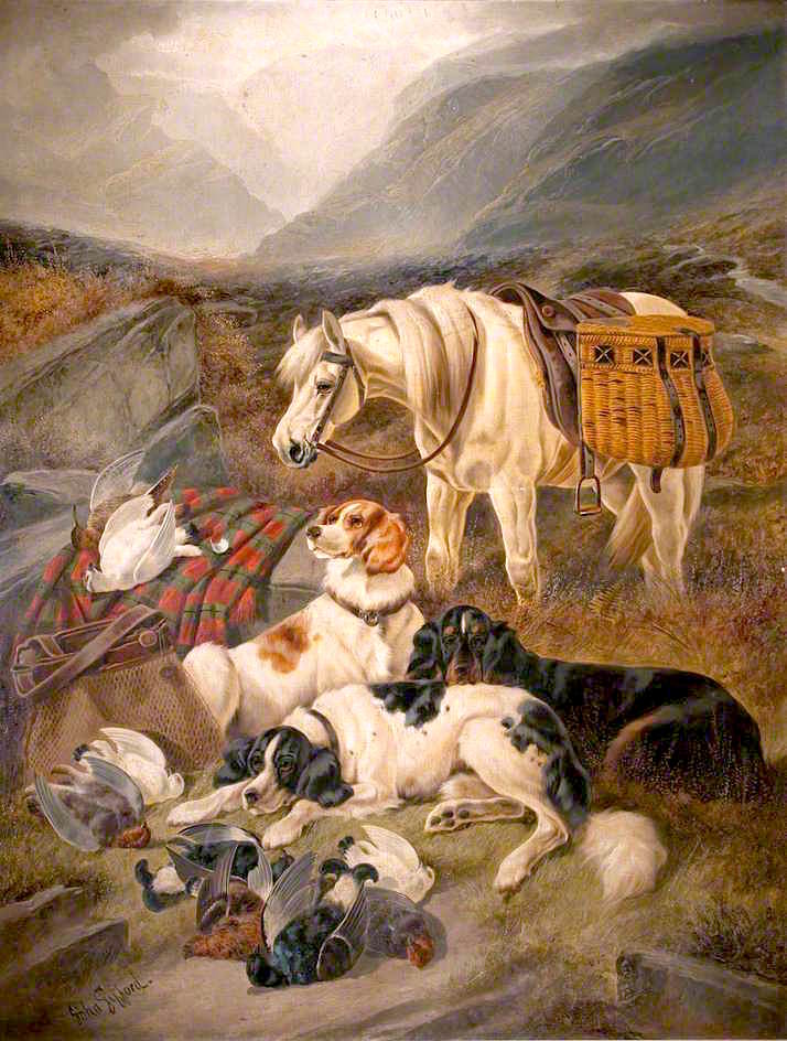 Pack Horse and Dogs by John Gifford,16x12(A3) Poster