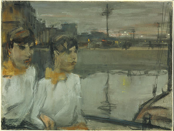 Girls along the Prins Hendrikkade, vintage artwork by Isaac Israels, 12x8" (A4) Poster