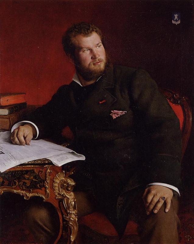 Portrait of Jean Dagnan-Bouveret, vintage artwork by Pascal Dagnan-Bouveret, 12x8" (A4) Poster