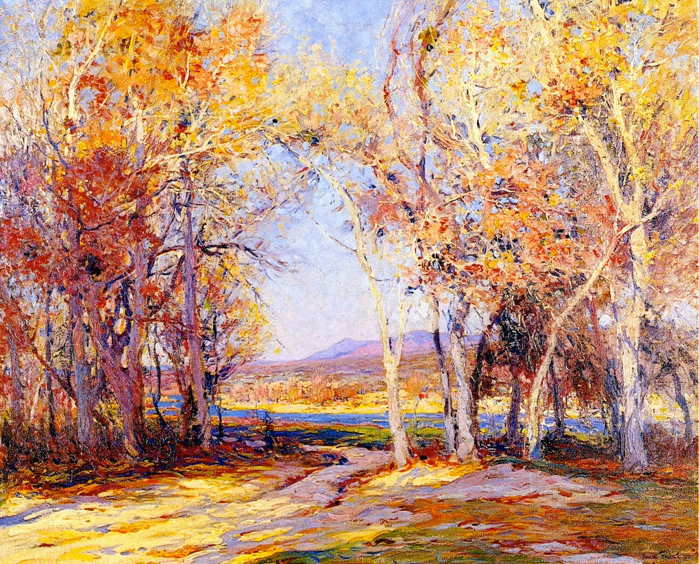 Cottonwoods on the Mojave, vintage artwork by John Frost, 12x8" (A4) Poster