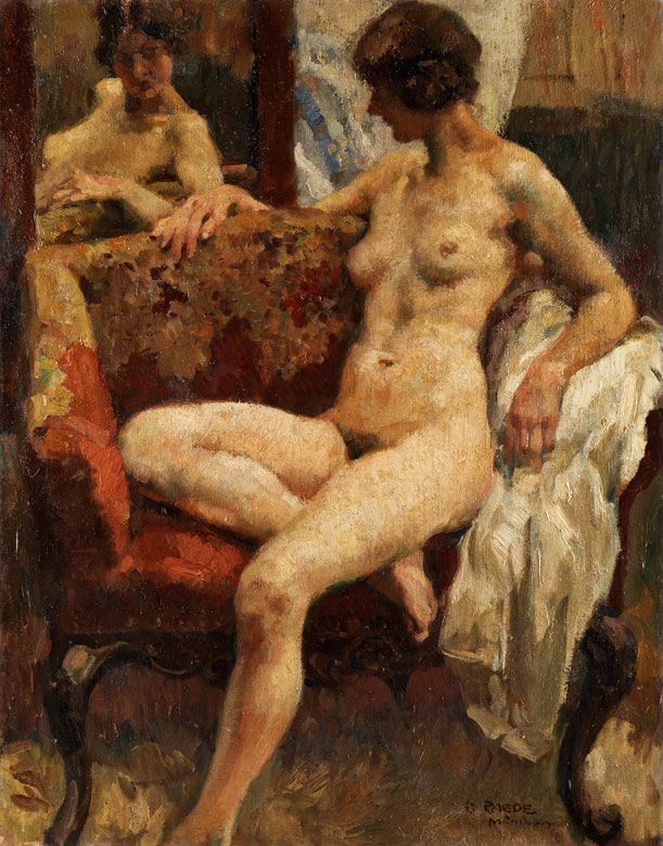 Nude at the Mirror by Paul Paede,A3(16x12")Poster