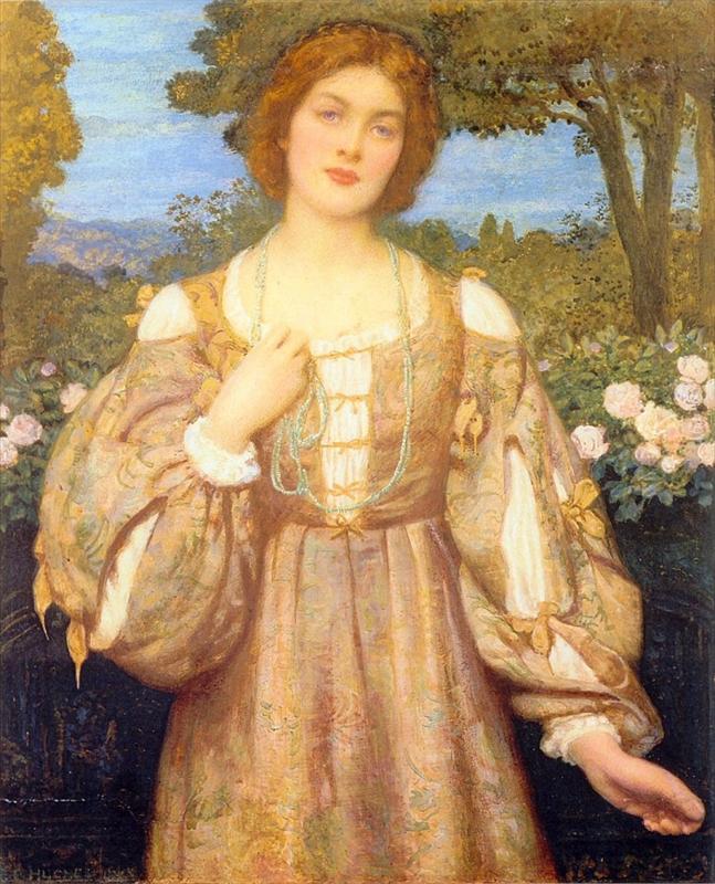 Monna Giovanna, vintage artwork by Edward Robert Hughes, 12x8" (A4) Poster