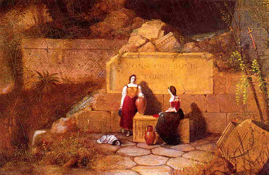 The Fountain of Cicero, vintage artwork by Robert Walter Weir, A3 (16x12") Poster Print