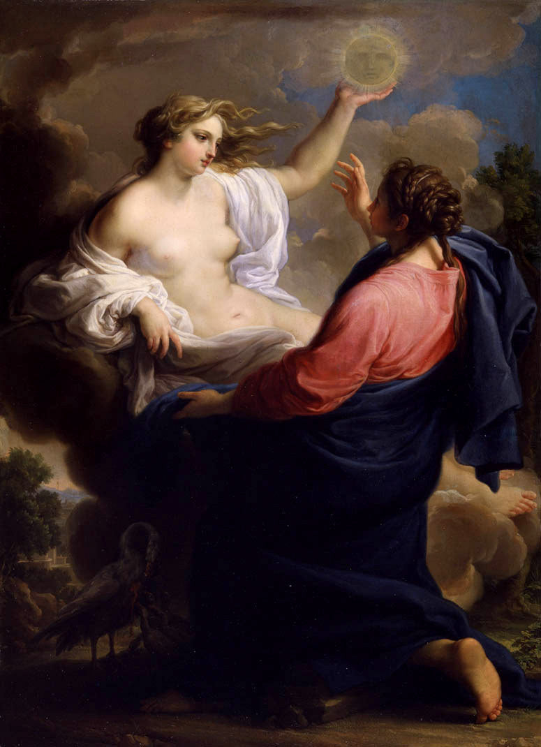 Allegory of Mercy and Truth (second version), vintage artwork by Pompeo Batoni, 12x8" (A4) Poster