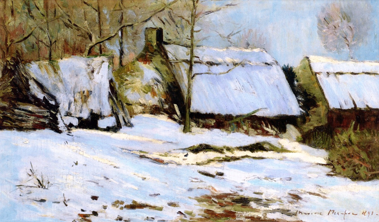 Cottages in the Snow by Maxime Maufra,A3(16x12")Poster