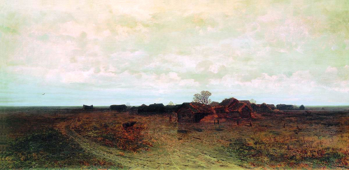 An Abandoned Village, vintage artwork by Arkhip Ivanovich Kuindzhi, 12x8" (A4) Poster