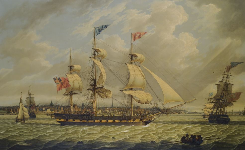The Greenland Trader Lion Off Liverpool, vintage artwork by Robert Salmon, 12x8" (A4) Poster