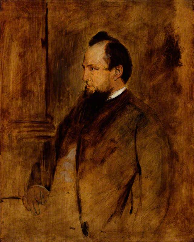 John Acton, 1st Baron Acton, vintage artwork by Franz von Lenbach, 12x8" (A4) Poster