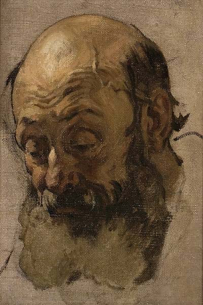 Old man's head, vintage artwork by Periklis Pantazis, 12x8" (A4) Poster