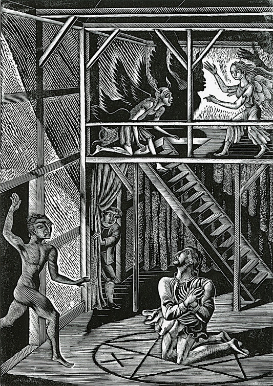 Doctor Faustus Conjuring Mephistopheles by Eric Ravilious,16x12(A3) Poster