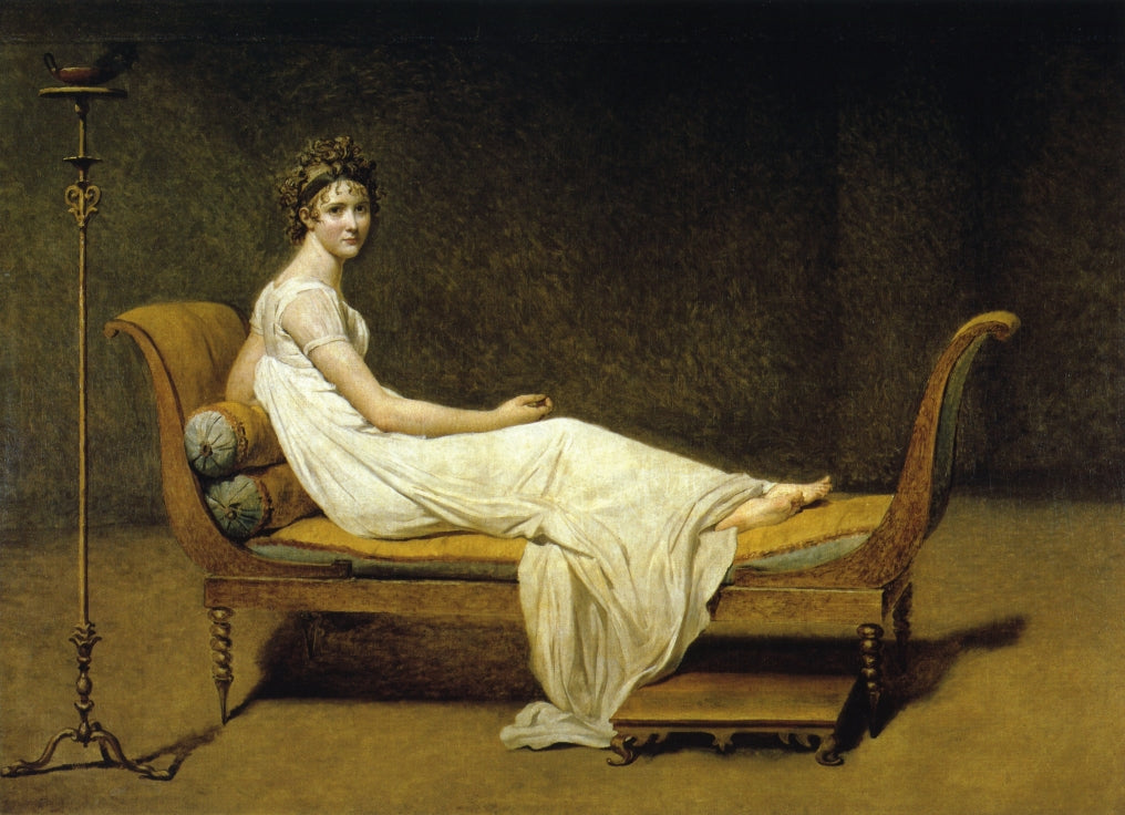 Juliette Recamier, vintage artwork by Jacques-Louis David, 12x8" (A4) Poster