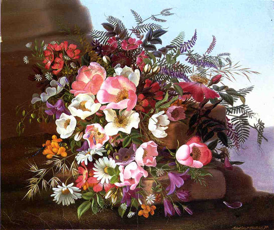 Wildflowers, vintage artwork by Adelheid Dietrich, 12x8" (A4) Poster