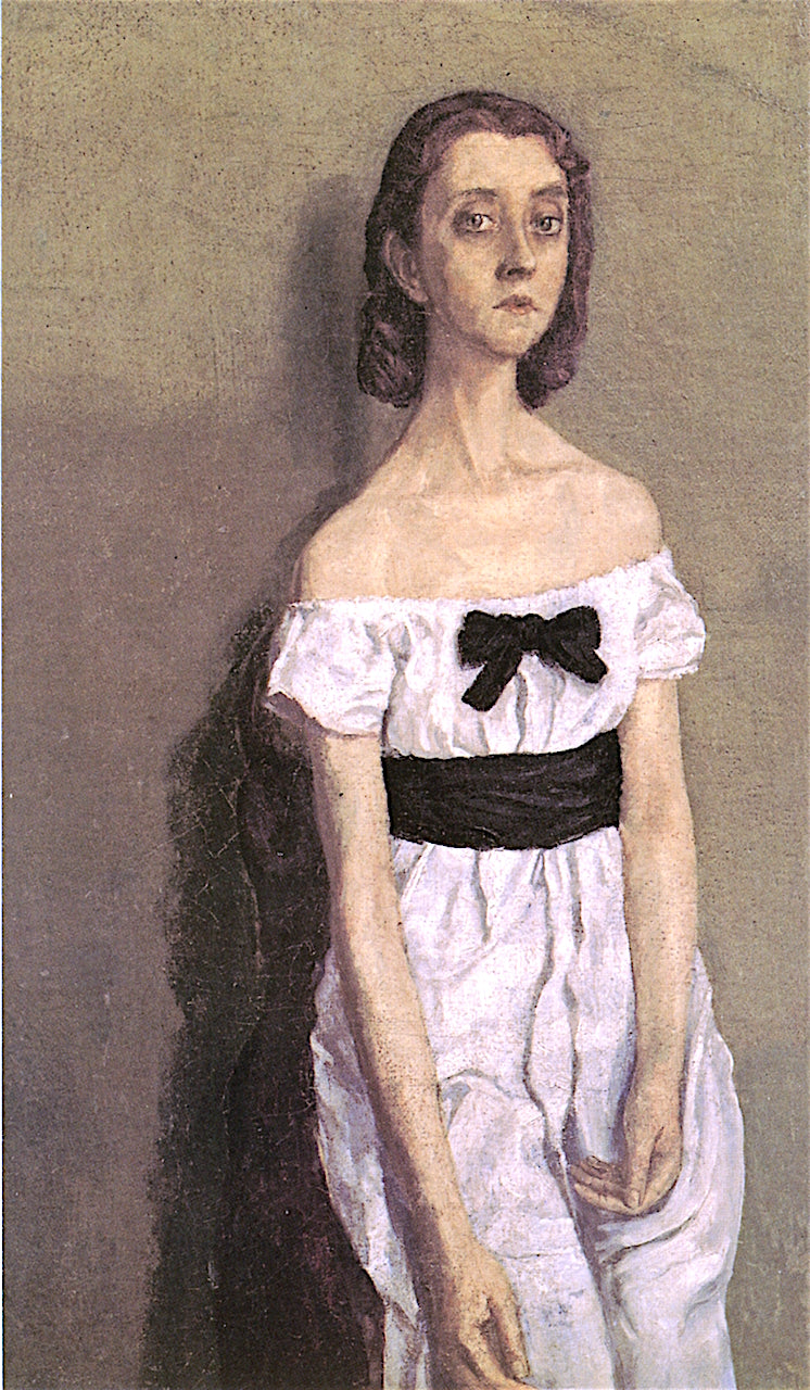 Girl with Bare Shoulders, vintage artwork by Gwen John, 12x8" (A4) Poster