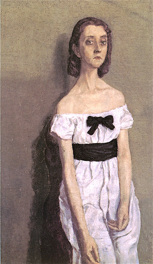 Girl with Bare Shoulders, vintage artwork by Gwen John, 12x8" (A4) Poster