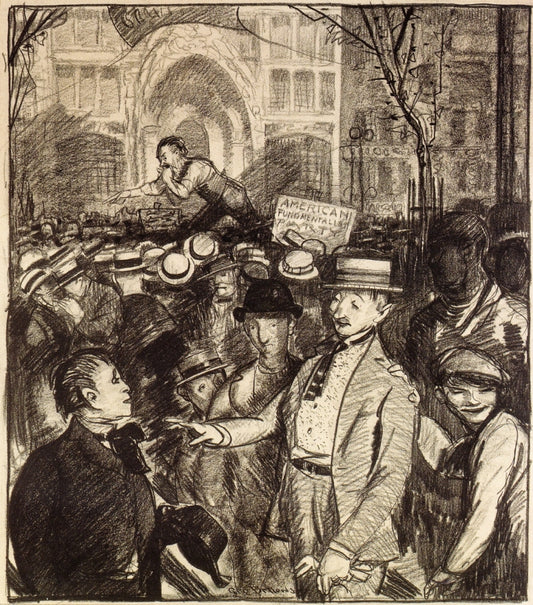 Agitators, vintage artwork by George Wesley Bellows, 12x8" (A4) Poster