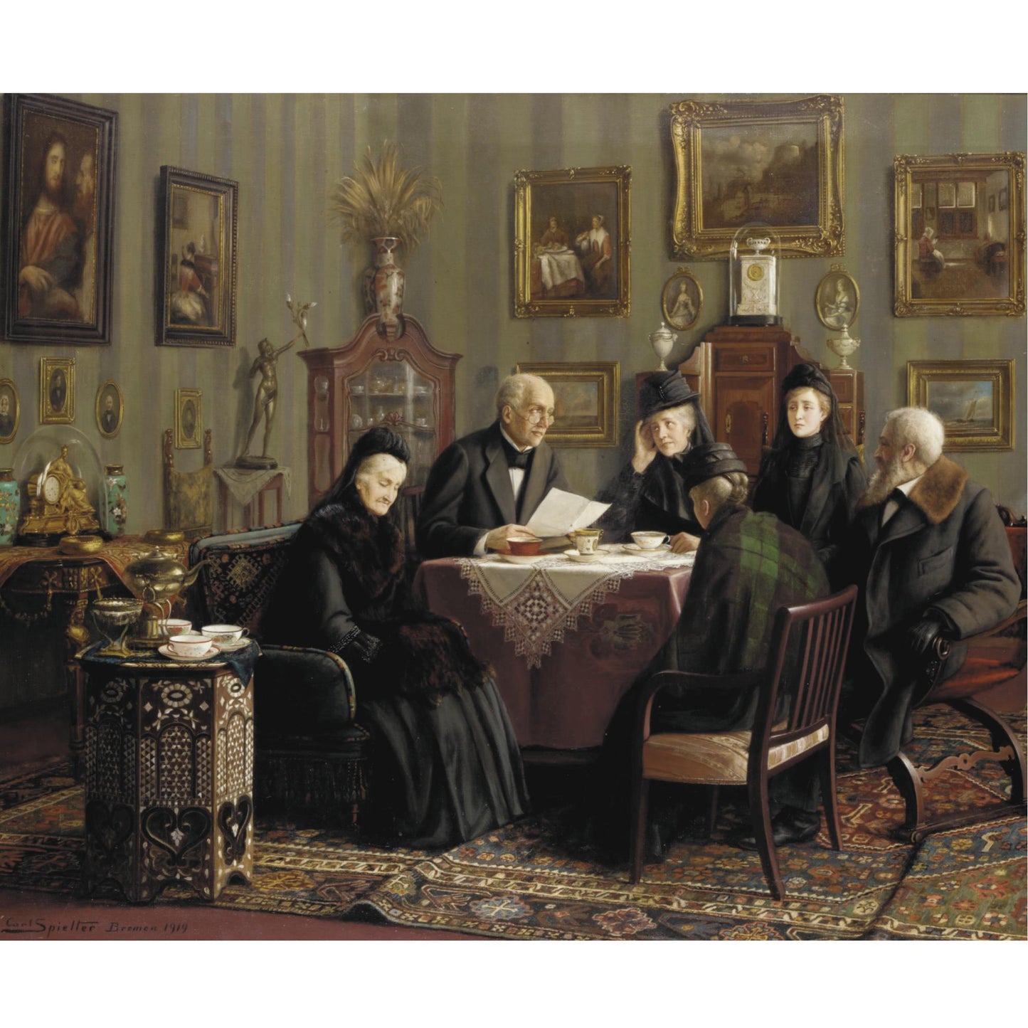 Reading the Will by Carl Johann Spielter,A3(16x12")Poster