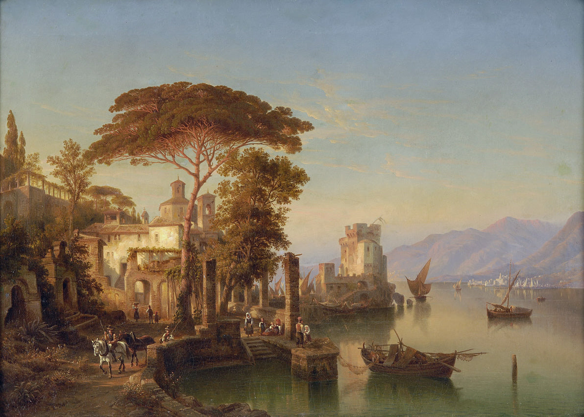 Lake Como, vintage artwork by Henry Jaeckel, 12x8" (A4) Poster