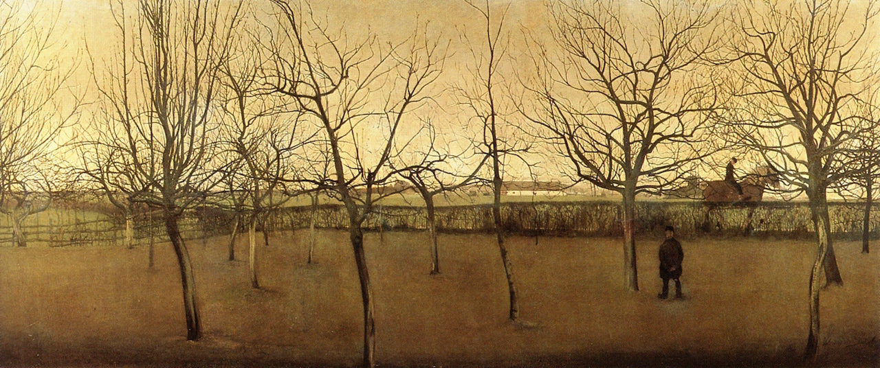 Orchard in Winter, vintage artwork by Valerius de Saedeleer, 12x8" (A4) Poster
