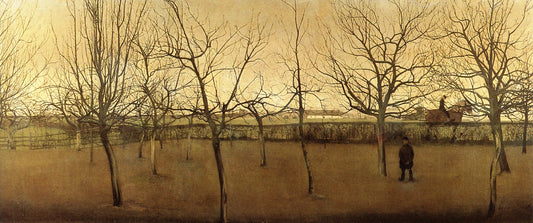 Orchard in Winter, vintage artwork by Valerius de Saedeleer, 12x8" (A4) Poster