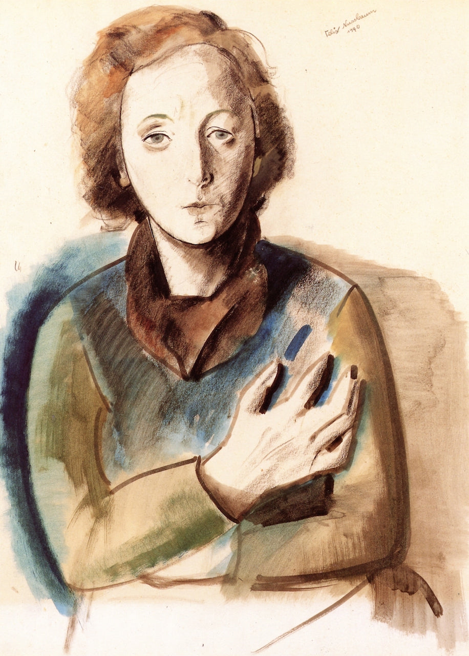 Portrait of Felka Platek with Arms Crossed by Felix Nussbaum,16x12(A3) Poster