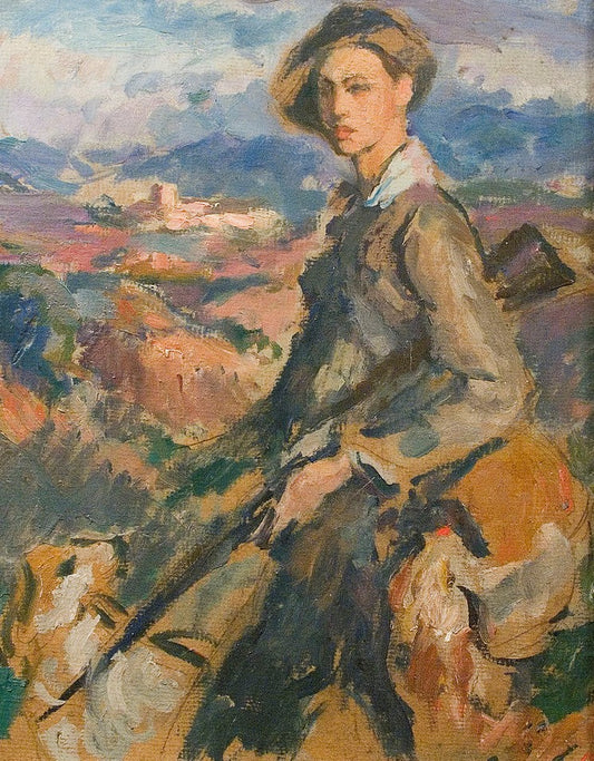 Portrait of Jove Caçador, vintage artwork by Ricardo Canals y Llambi, 12x8" (A4) Poster