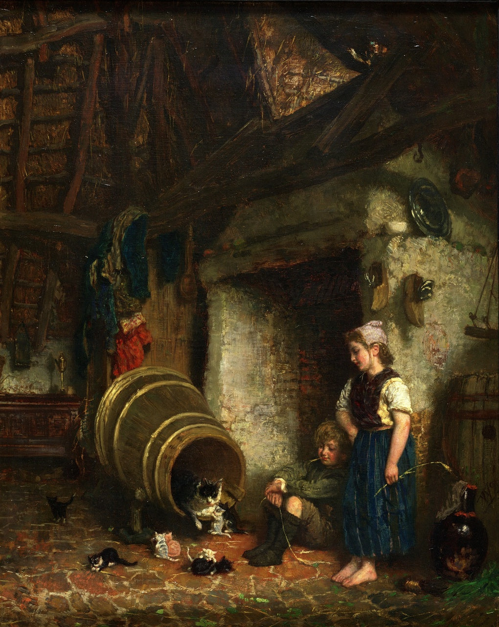 Kraambezoek, vintage artwork by August Allebe, 12x8" (A4) Poster