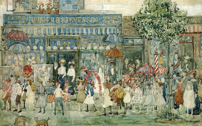 Columbus Circle (New York) by Maurice Prendergast,A3(16x12