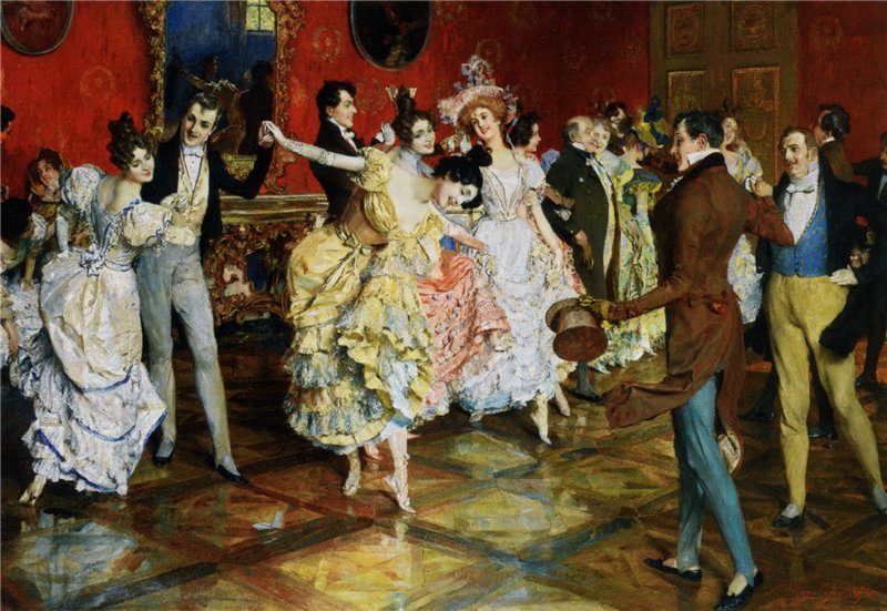 At the Ball, vintage artwork by Leopold Schmutzler, 12x8" (A4) Poster