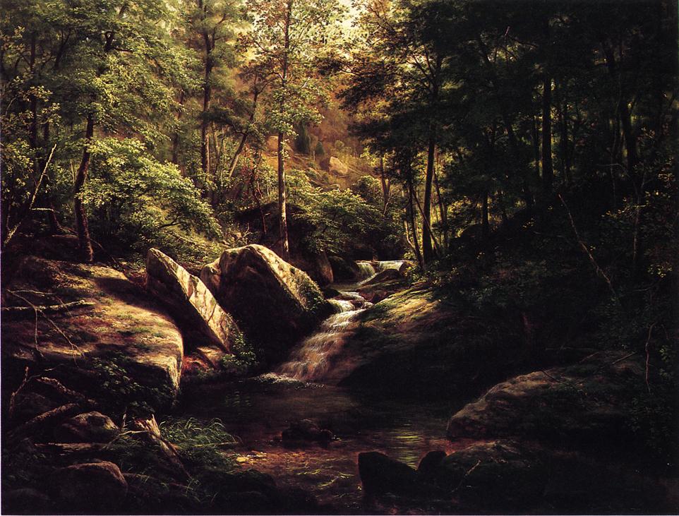 Trout Stream in the Alleghenies, vintage artwork by George Hetzel, 12x8" (A4) Poster