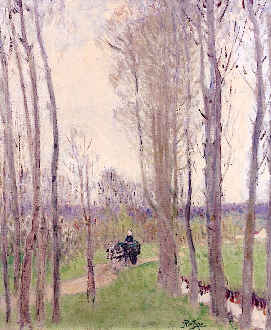 Cart in the Woods, vintage artwork by Pierre-Eugène Montezin, 12x8" (A4) Poster