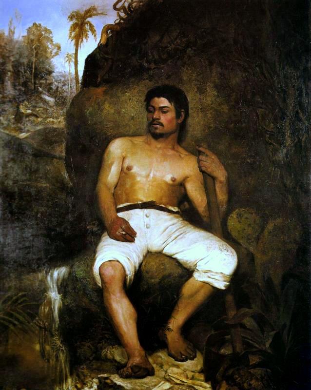 The Brazilian lumberjack, vintage artwork by Jose Ferraz de Almeida Junior, 12x8" (A4) Poster