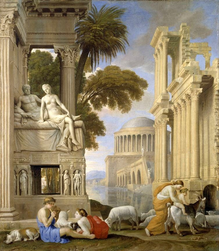 The Childhood of Bacchus, vintage artwork by Jean Lemaire, 12x8" (A4) Poster