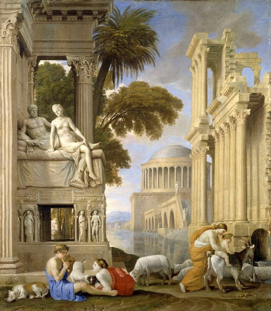 The Childhood of Bacchus, vintage artwork by Jean Lemaire, 12x8" (A4) Poster
