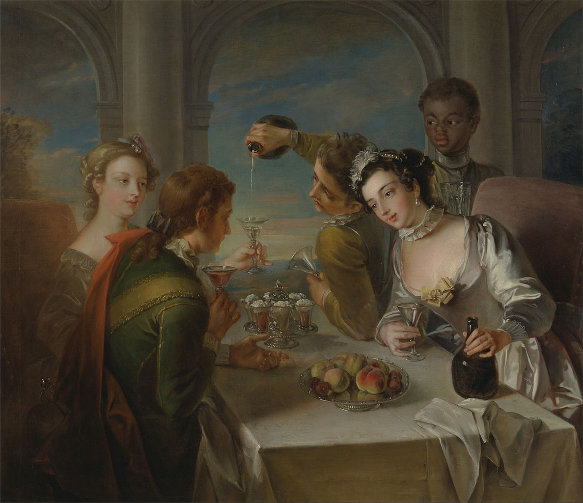 The Sense of Taste, vintage artwork by Philipe Mercier, 12x8" (A4) Poster