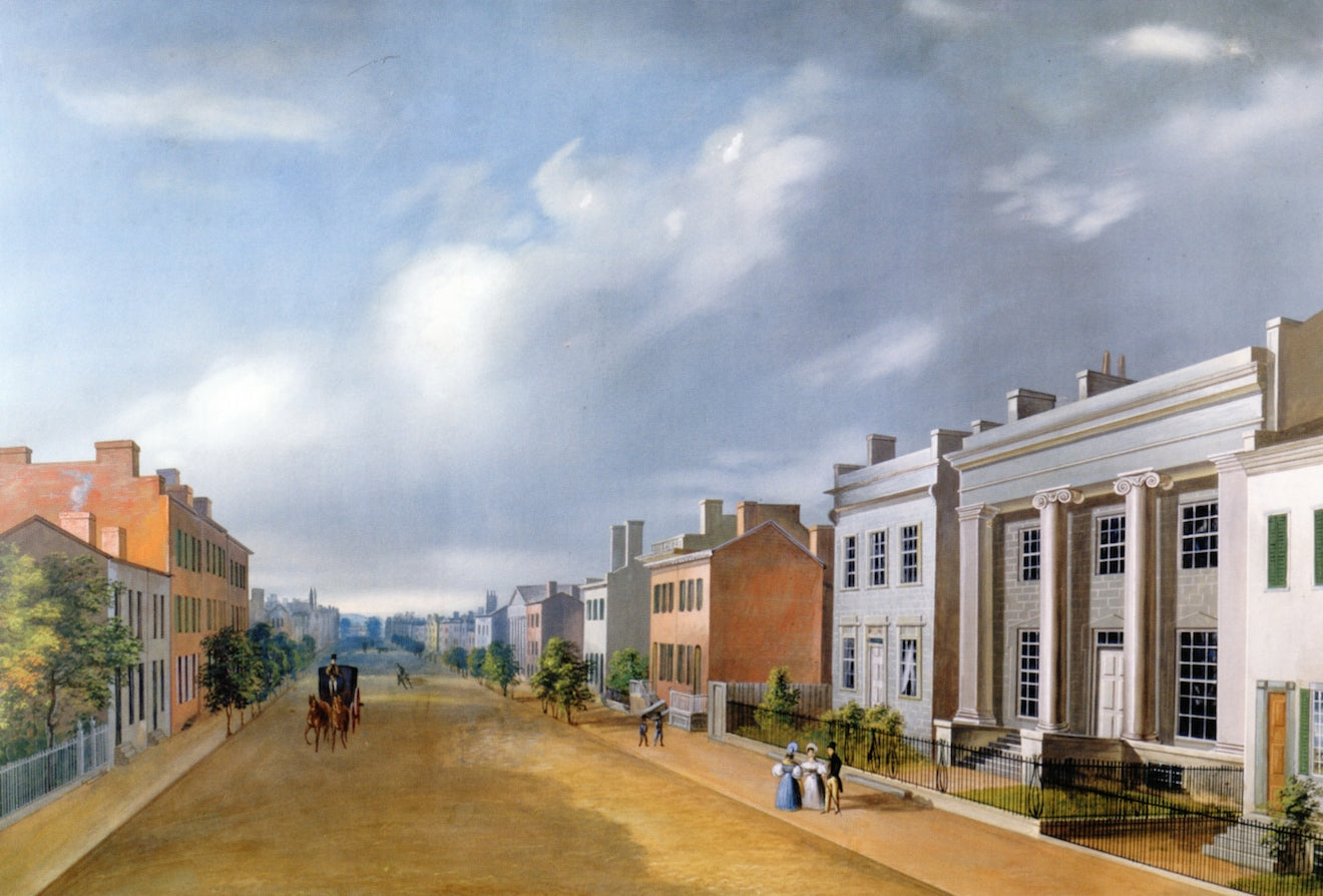 Fourth Street East from Vine, vintage artwork by John Caspar Wild, A3 (16x12") Poster Print