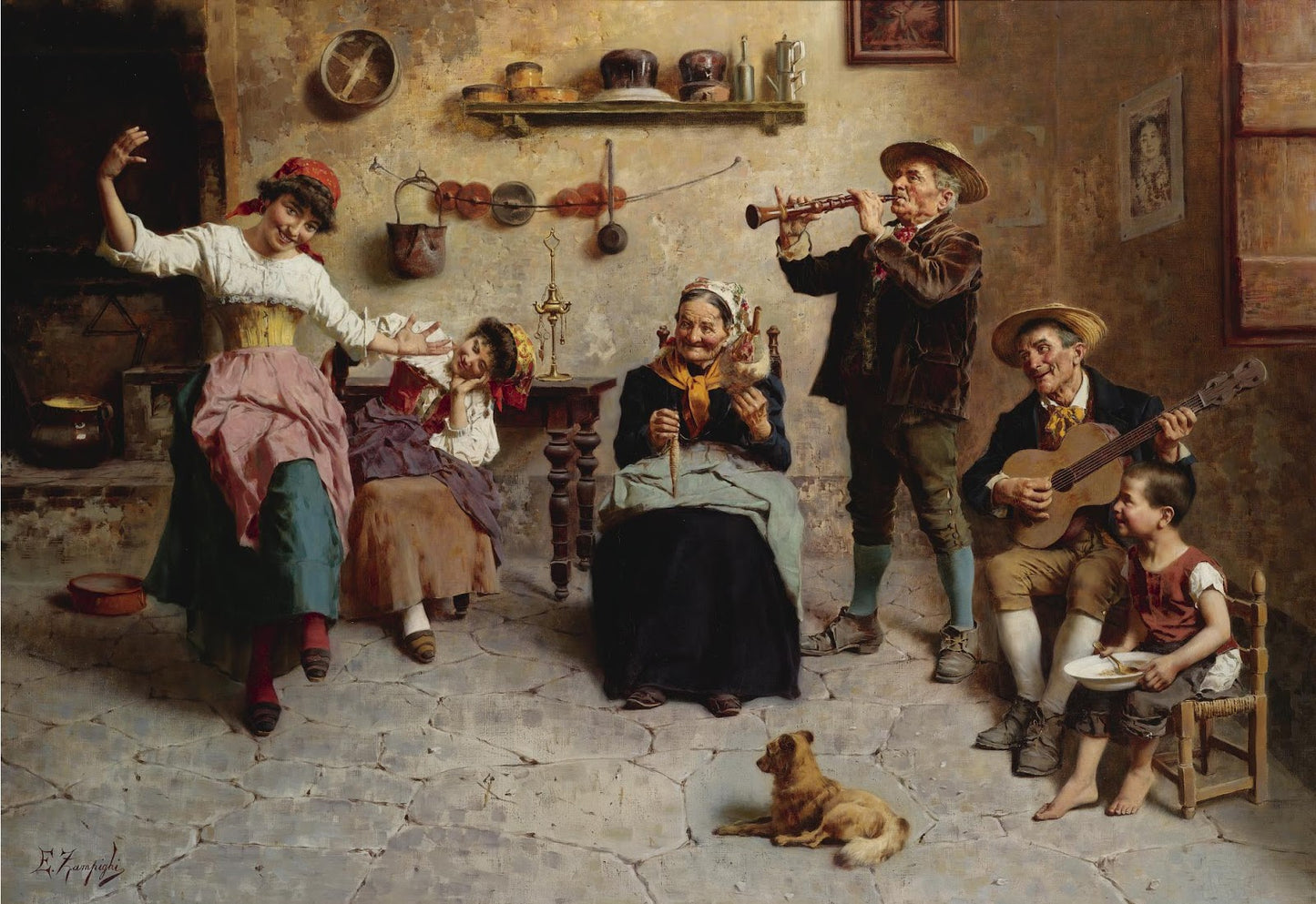 Afternoon Fun by Eugenio Zampighi,A3(16x12")Poster