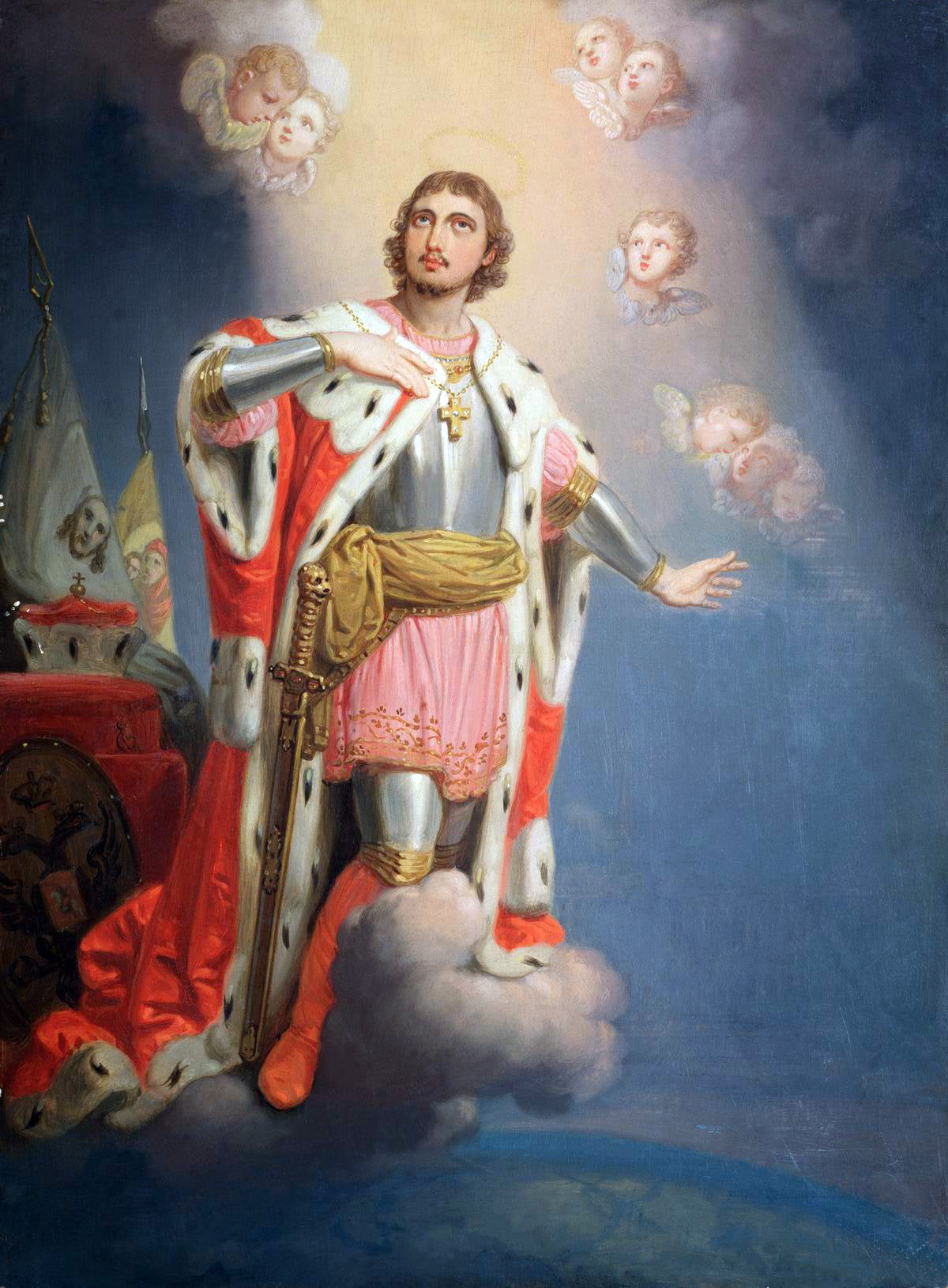 Alexander Nevsky, vintage artwork by Vladimir Borovikovsky, 12x8" (A4) Poster