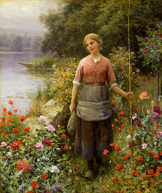 Martha, A Days Sport, vintage artwork by Daniel Ridgway Knight, 12x8" (A4) Poster