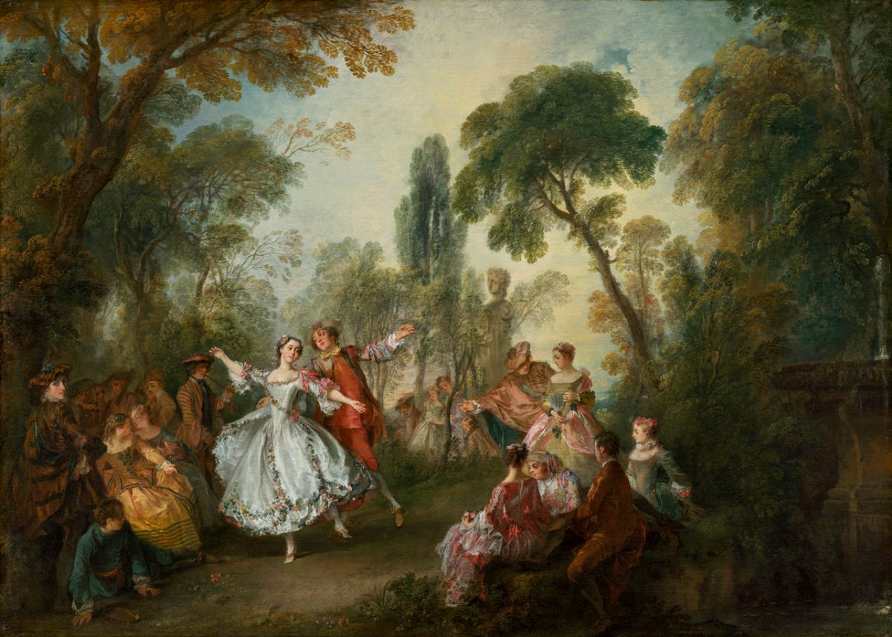 La Camargo Dancing, vintage artwork by Nicolas Lancret, 12x8" (A4) Poster