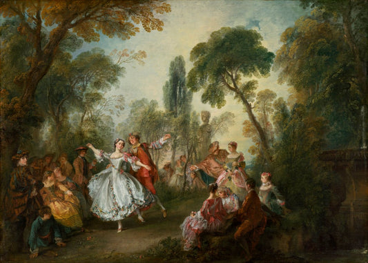 La Camargo Dancing, vintage artwork by Nicolas Lancret, 12x8" (A4) Poster