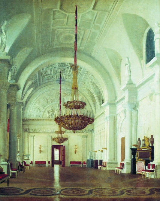 The White Hall in the Winter Palace, vintage artwork by Sergei Zaryanko, A3 (16x12") Poster Print