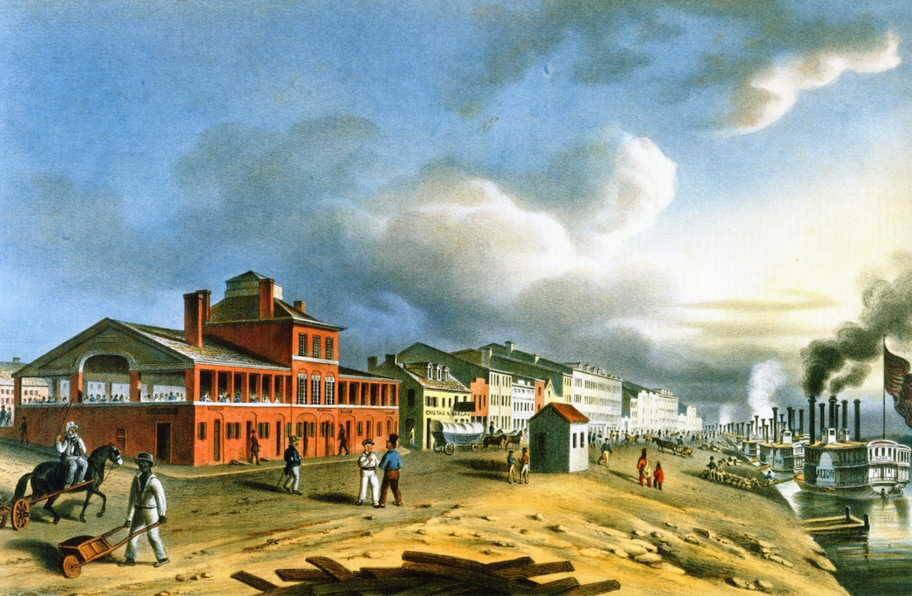 View of Front Street St. Louis, vintage artwork by John Caspar Wild, A3 (16x12") Poster Print