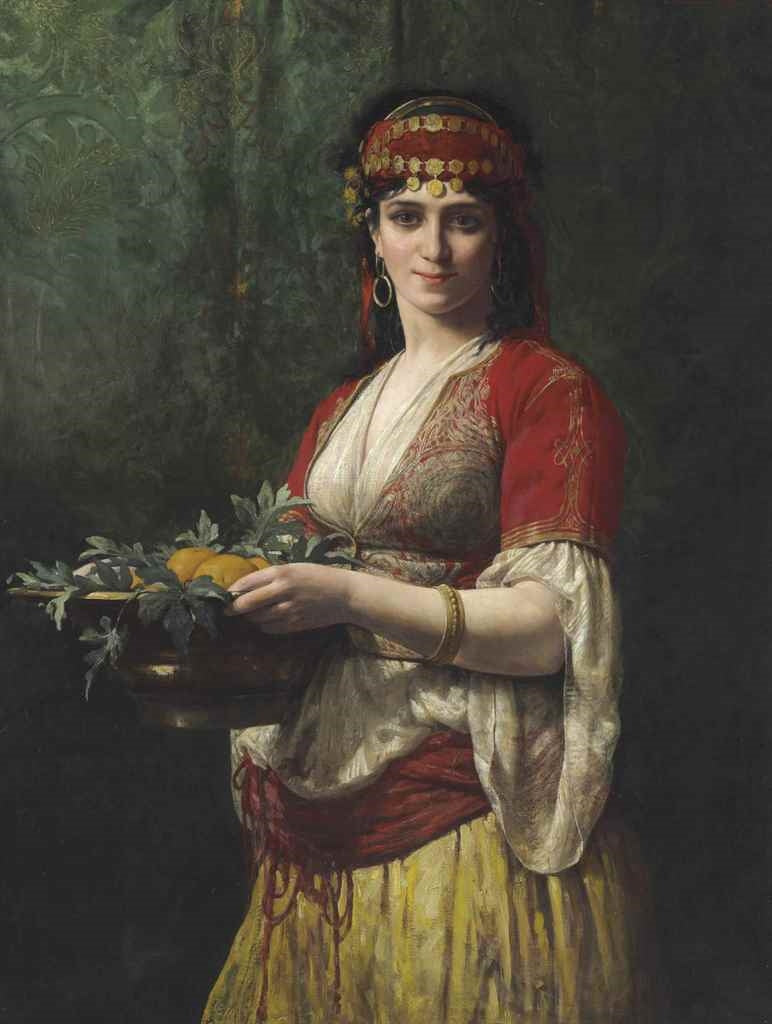 An Eastern Beauty, vintage artwork by Theobald Chartran, 12x8" (A4) Poster