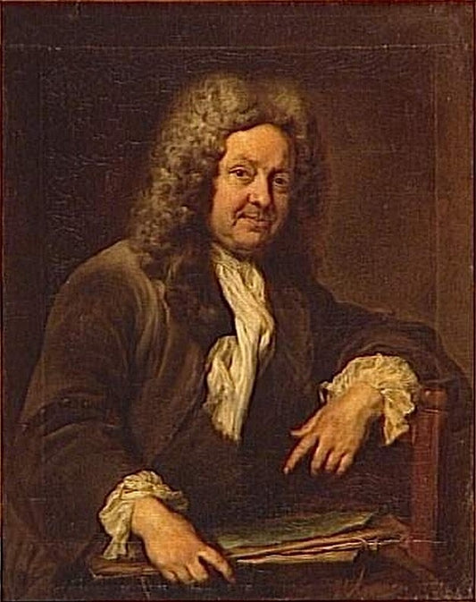 Portrait of Nicolas-Henri Tardieu (1674-1769), vintage artwork by Jean-Baptiste Van Loo, 12x8" (A4) Poster