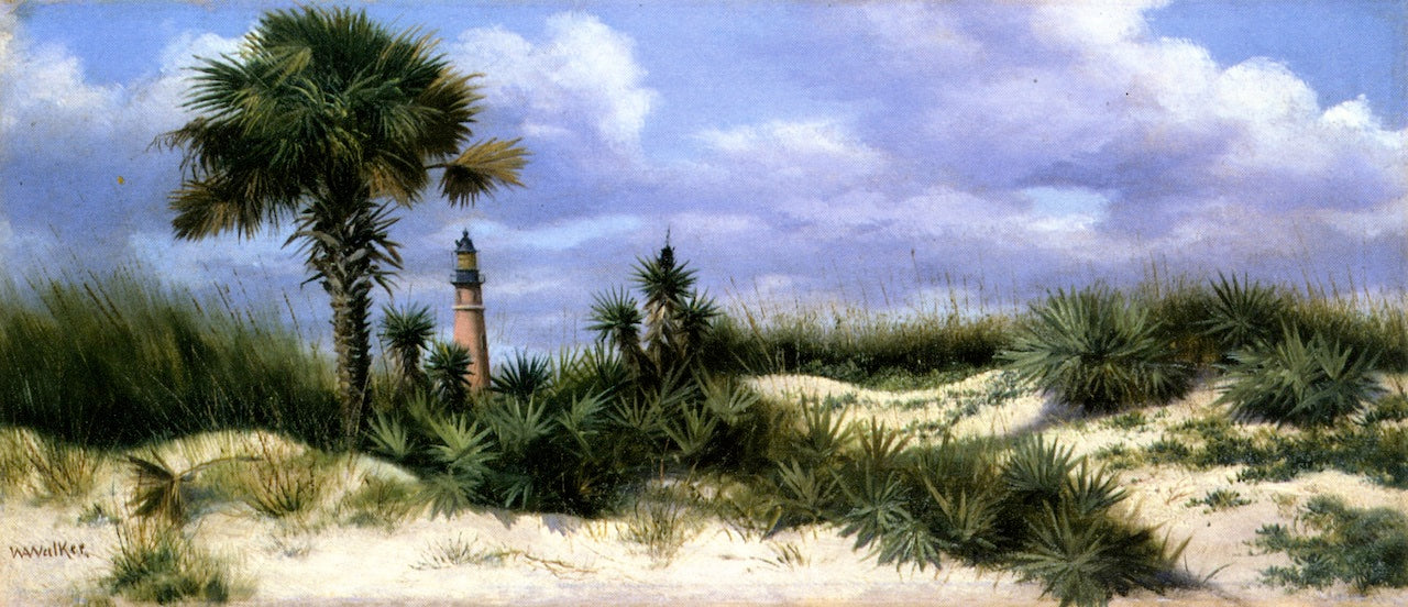 Lighthouse at Ponce Park, vintage artwork by William Aiken Walker, 12x8" (A4) Poster