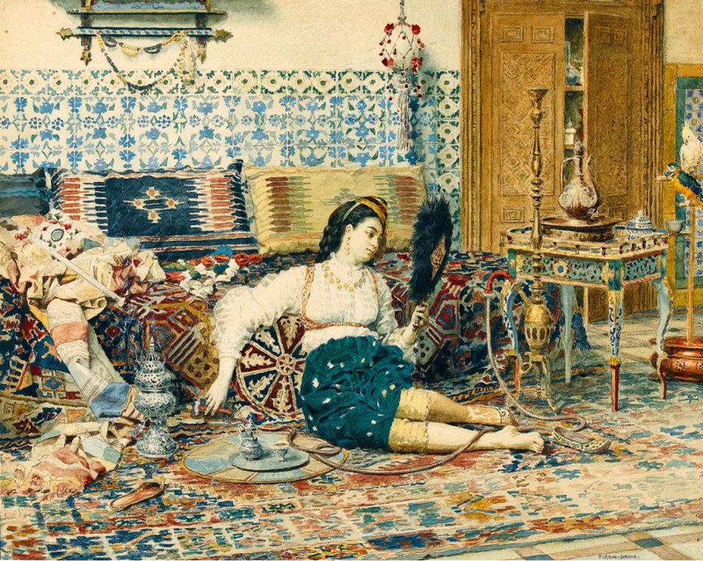 An Oriental Beauty, vintage artwork by Marie-Francois Firmin-Girard, 12x8" (A4) Poster