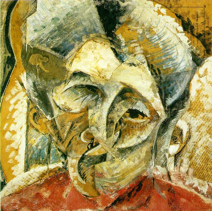Dynamism of a Woman's Head, vintage artwork by Umberto Boccioni, 12x8" (A4) Poster