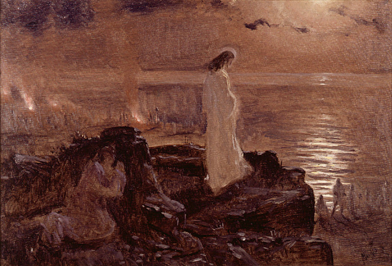 Jesús en el Lago Tiberiades (Boceto), vintage artwork by Antonio Muñoz Degrain, 12x8" (A4) Poster