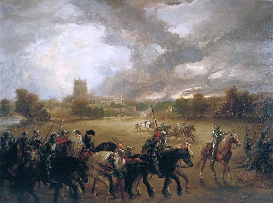 Margaret of Anjou Taken Prisoner after the Battle of Tewkesbury, vintage artwork by Sir John Gilbert, A3 (16x12") Poster Print