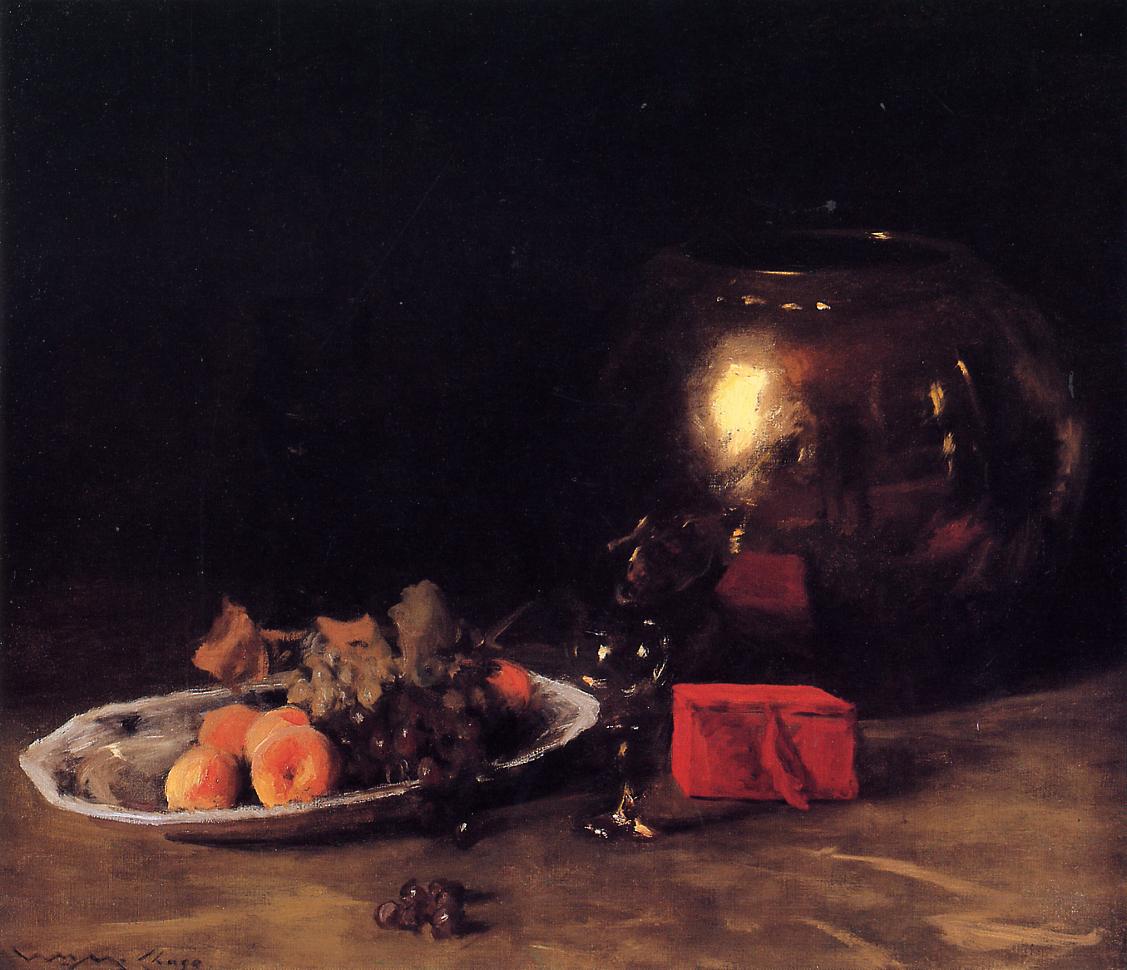 The Big Brass Bowl, vintage artwork by William Merritt Chase, 12x8" (A4) Poster
